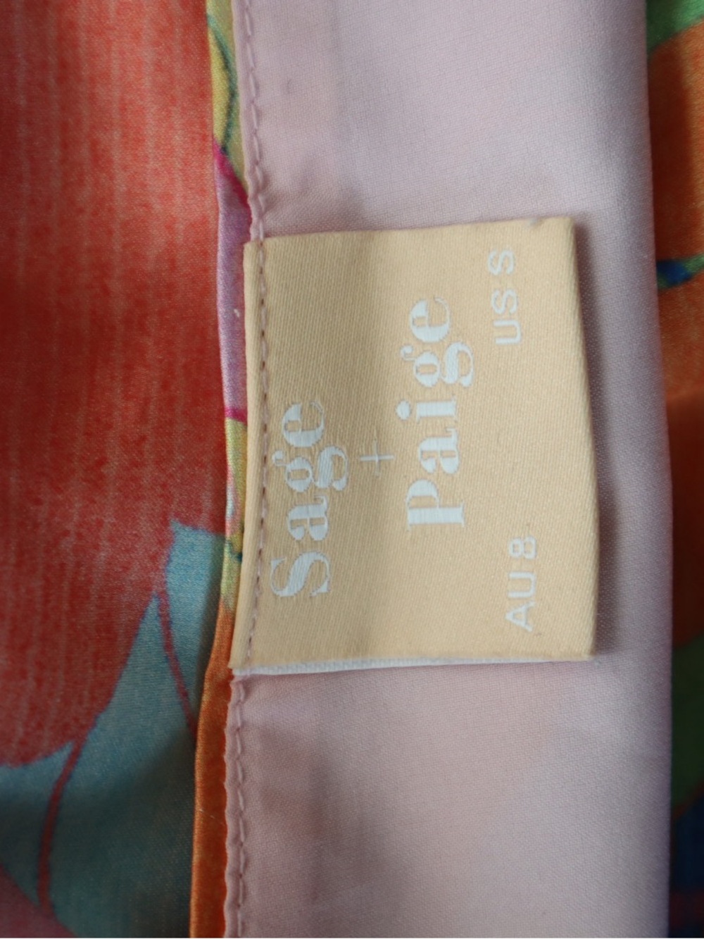 Sage + Paige Floral Print Mini Dress in Pink, Orange, Green - Picture 4 of 4